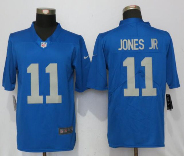 Men Detroit Lions 11 Jones jr Blue Throwback Retired Player Vapor Untouchable New Nike Limited NFL Jersey